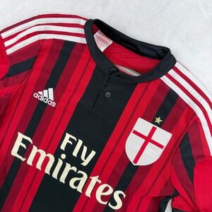 AC Milan Adidas ClimaCool Kids Soccer Jersey Fly Emirates Red Black